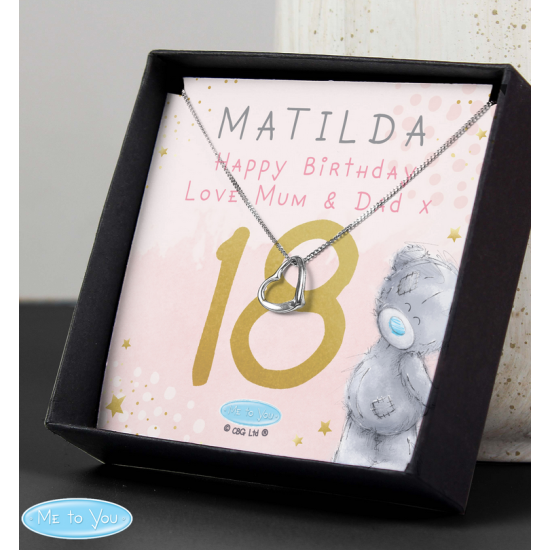 Personalised Me To You Silver Tone Necklace and Box