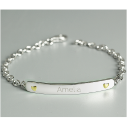 Personalised Sterling Silver and 9ct Gold Bar Bracelet