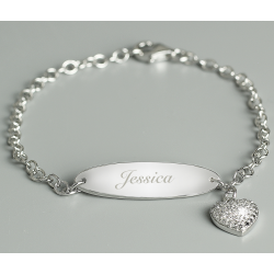 Personalised Children's Sterling Silver and Cubic Zirconia Bracelet