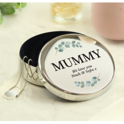 Personalised Botanical Round Trinket Box
