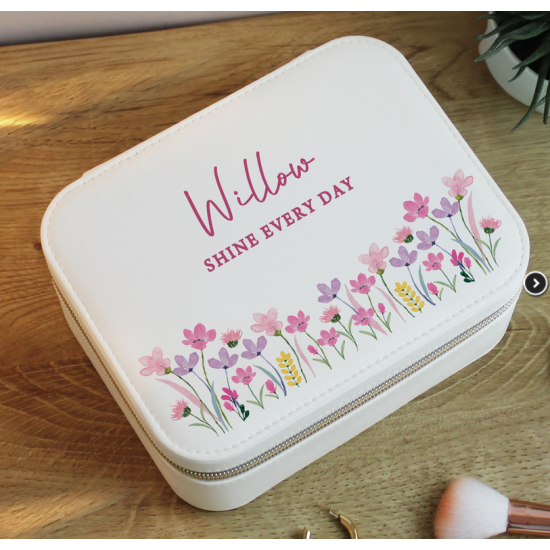 Personalised Floral Travel Jewellery Box 